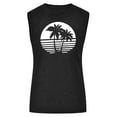 thumbnail image 5 of Wycnly Tank Top for Women Coconut Tree Print Summer Round Neck Sleeveless T Shirts Beach Holiday Hawaiian Style Loose Racerback Vest Blouses Black l Clearance Under $5, 5 of 5