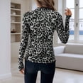 thumbnail image 6 of YUEHUA Womens Mesh Long Sleeve Tops Crew Neck Sexy See Through Tee Leopard Print Shirts Party Club Night Lace Blouse, 6 of 8
