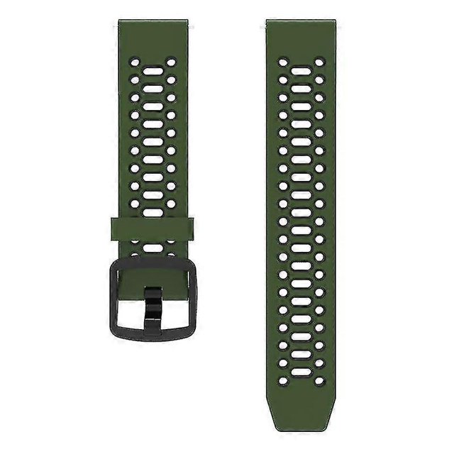 Correa de silicona de dos colores de 20 mm para reloj Coros Pace 2/garmin Vivoactive 5/garminactive 5/venu Sq 2-9192339876140 Verde militar y negro