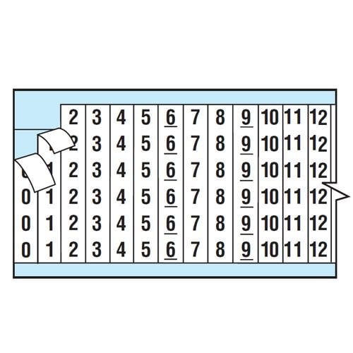 Brady AF-1-12-PK, 111051 Consecutive Numbers Repeated Wire Marker Card