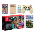 thumbnail image 1 of Nintendo Switch Mario Kart 8 Deluxe Bundle: Red/Blue Console, Mario Kart 8 & Membership, Minecraft, Mytrix Wireless Pro Controller Peary Yellow Bear and Accessories, 1 of 8