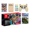 Nintendo Switch Mario Kart 8 Deluxe Bundle: Red/Blue Console, Mario Kart 8 & Membership, Minecraft, Mytrix Wireless Pro Controller Peary Yellow Bear and Accessories