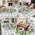 thumbnail image 5 of 5x7 Area Rugs for Living Room, Grey Easter Non Slip Area Rugs for Kitchen Bedroom Entryway, Spring Watercolor Bunny Flower Leaf Plaid Washable Carpet Runner Rug Floor Mats for Bedroom Home Decor, 5 of 8