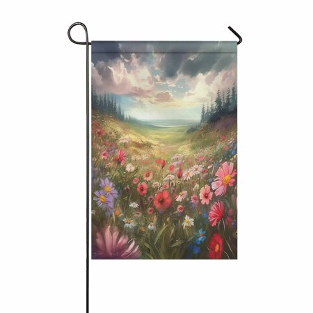 Floral Flower Blossom Welcome Garden Flag 12 x 18 Inch Double Sided Outside Decor for Home Yard