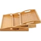 thumbnail image 4 of 3-pack bamboo serving platter set, 3 sizes rectangular wooden trays with handles for breakfast, tea, coffee, 4 of 5
