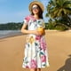 thumbnail image 4 of Easygdp Colorful Flowers para Vestido Transpirable de Mujer, Vestido Suelto de Manga Corta con Pliegues y Bolsillos para el Verano, 4 of 6