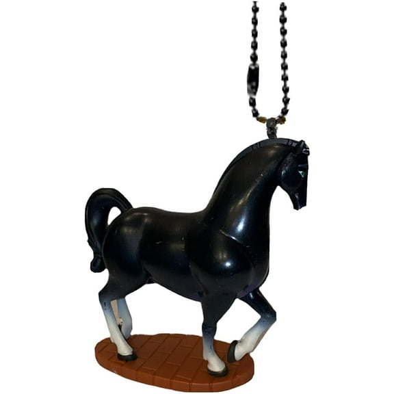 Mulan Khan Black Horse 5” PVC Keychain Dangler Ornament Figure Figurine Charm