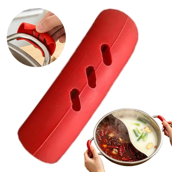 NUOKO Silicone Hot Handle Holder, Pot Holders Cover, Silicone Assist Handle Holder, Non-Slip Pot Holder Sleeve, Heat Resistant Potholder Cookware Handle for Cast Iron Skillet Metal Pan