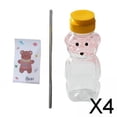 thumbnail image 1 of Paquete de 4 botellas para beber con forma de oso Soledad tarro de miel con tapa 240 ML, 1 of 10