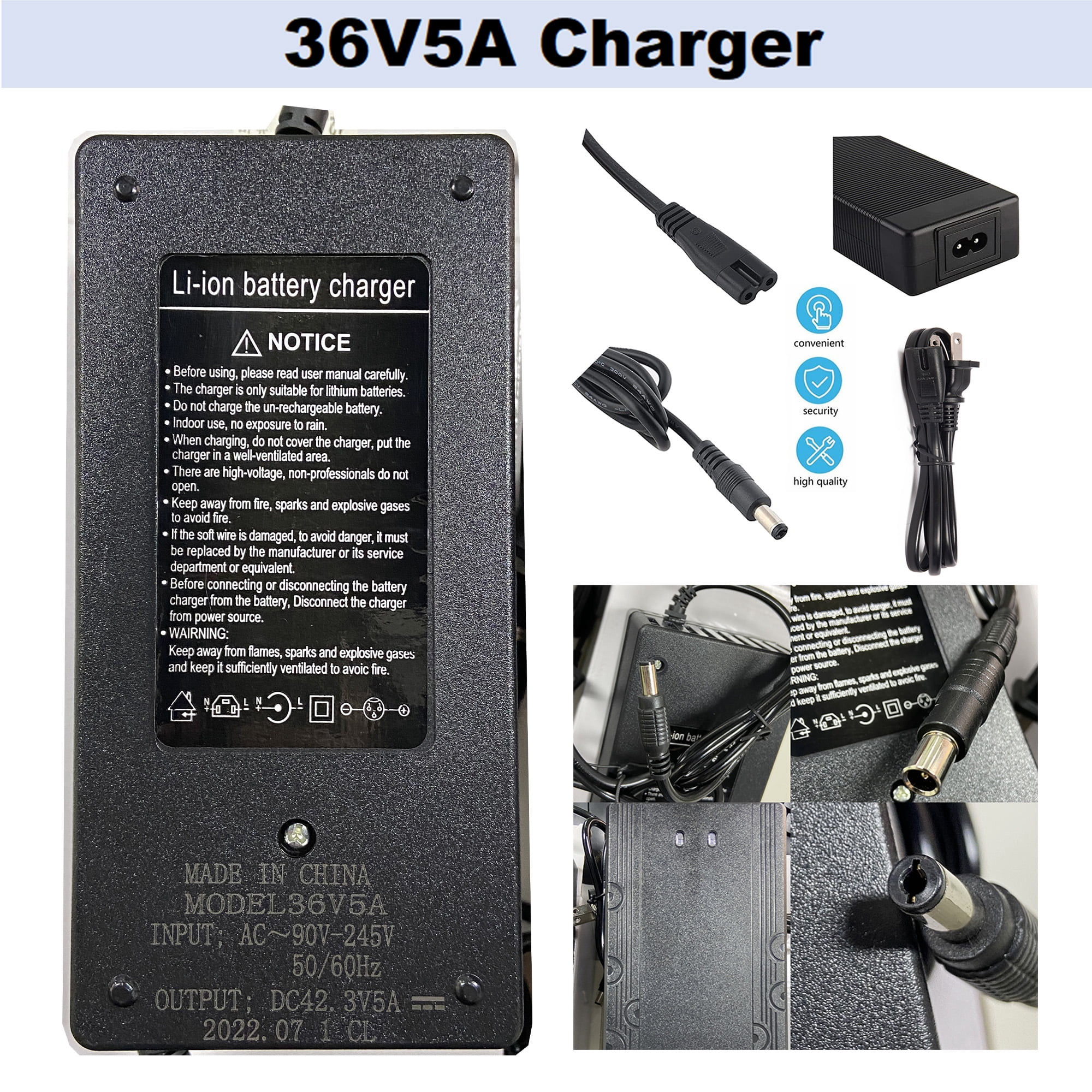 36V 20Ah Ebike Battery 1000W 36V Lithium Battery with 5A Fast Charger for Electric Bike Scooter