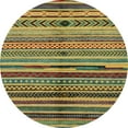 thumbnail image 1 of Ahgly Company Indoor Round Abstract Dark Brown Oriental Area Rugs, 5' Round, 1 of 6