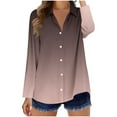 thumbnail image 4 of Womens Button Down Dressy Blouses, Long Sleeve Shirts for Women Fall Fashion Plus Size Ombre Tie Dye Lapel T-Shirts S-5XL, 4 of 5