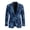 Blue Sea Turtle, variant on Leopard Print One Button Business Sport Coat for Men Wedding Business Open Front Jackets with 2 Side Pockets for Wedding Party,S