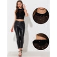 thumbnail image 2 of Top corto de malla con estrellas para mujer, cuello alto, sin mangas, transparente, camiseta sin mangas para fiesta Negro XS, 2 of 5