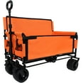 thumbnail image 3 of 3-in-1 Convertible Folding Wagon Cart 500lbs Heavy-Duty 180L Capacity - Bench Seat & Storage All-Terrain Wheels for Camping Beach Sports Garden,Orange, 3 of 11