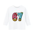thumbnail image 4 of T-Shirt Six Seven Cadeaux d'Anniversaire Mode Enfant Manches Trois-Quarts Col Rond Imprimé T-Shirt Décontracté Blanc 160, 4 of 5