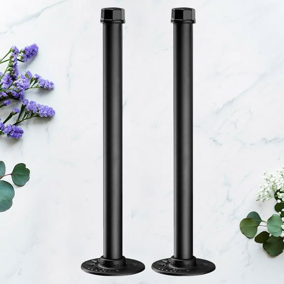 LABSERRON Iron Pipe Shelf Bracket Black 2Pcs 13.8x3.15x0.79 Inch Rustic Industrial Style Shelving Support