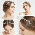 thumbnail image 3 of Ammei Gold Headband Bridal Tiara Flower Shape Women's Headpiece Wedding Hair Accessories, 3 of 4