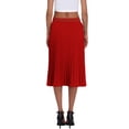 thumbnail image 5 of Asklazy Women's High Waist Pleated A-Line Midi Skirt,Flowy Elastic Waist Skirts for Work Casual Wear,Gift,D Red,L, 5 of 10