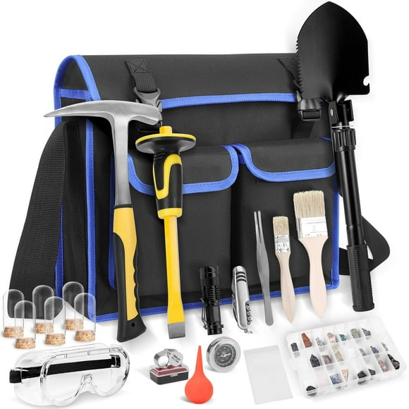 Kit de equipo Geology Rock Pick ARTKUNST, 25 piezas con mochila
