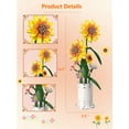 thumbnail image 3 of Sunflower Building Block Set, Jarsant Flower Bouquet with Vase Building Toys, Garden Home Decors Ornaments, Valentines Flower Gift for Adults Girls Boys, 3 of 7