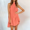 thumbnail image 2 of Vestido largo informal sin mangas con abertura para mujer: vestido largo de verano para la playa, corte A plisado, tallas S-XXL, 2 of 5