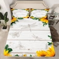 thumbnail image 2 of jejeloiu Rustic Plant Sunflower Twin Sheet Sets,Country Farmhouse Lodge Bedding For Girls Kids 3 Pieces, 2 of 7