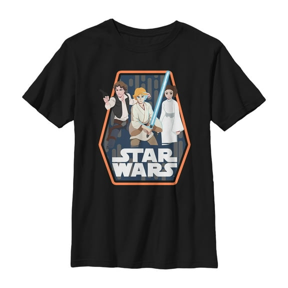 Boy's Star Wars Galaxy of Adventures Trio Frame  Graphic Tee Black X Small