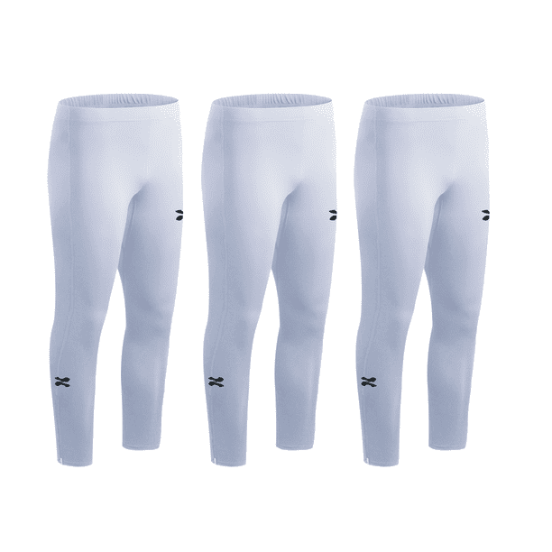 ZAPARI Licra Deportiva Larga Interior para niño, Mallas Deportivas para Hombre. Leggins de Compresió blanco S