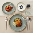 thumbnail image 2 of Pokini 24-piece Stoneware Dinnerware Sets, Ceramic dish sets service for 8, Microwaveable & Dishwasher Safe Plates and Bowls Sets, Kitchen Dinner Plates & Cereal Bowls, Gray Green, 2 of 8