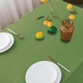 thumbnail image 2 of NLMUVW Olive Green Linen Tablecloth 108 Inch for Rectangle Table, Rustic Burlap Table Cloth Water Resistant Decorative Dining Table Cover for Kitchen Party, 54 X 108 Inch, 2 of 13