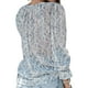 thumbnail image 5 of Minnieouse Blusa de mujer con cuello en V con cordones en la parte de manga larga casual camisa suelta Prendas para la parte del cuerpo Azul blanco S Minnieouse AP003442-21, 5 of 6