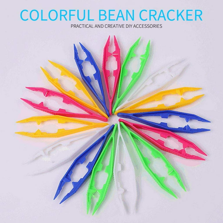 BEADNOVA Bead Tweezers Plastic Forceps Craft Tweezer for DIY Craft Jewelry  Making Family School Beading Project (Assorted Colors, 5 Pcs)