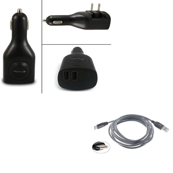 6ft USB Cable   Car Home Charger for Samsung Galaxy Z Fold4/Fold 3 5G/Flip4 Phones - Type-C Charger Cord Power Wire and  2-Port USB 2-in-1 Power Adapter Combo