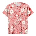 thumbnail image 4 of idosla Vintage Boho Floral T Shirt for Women Cute Colorful Wildflowers Graphic Short Sleeve Fashion Girl Botanical Tee Tops (Pink, M), 4 of 4