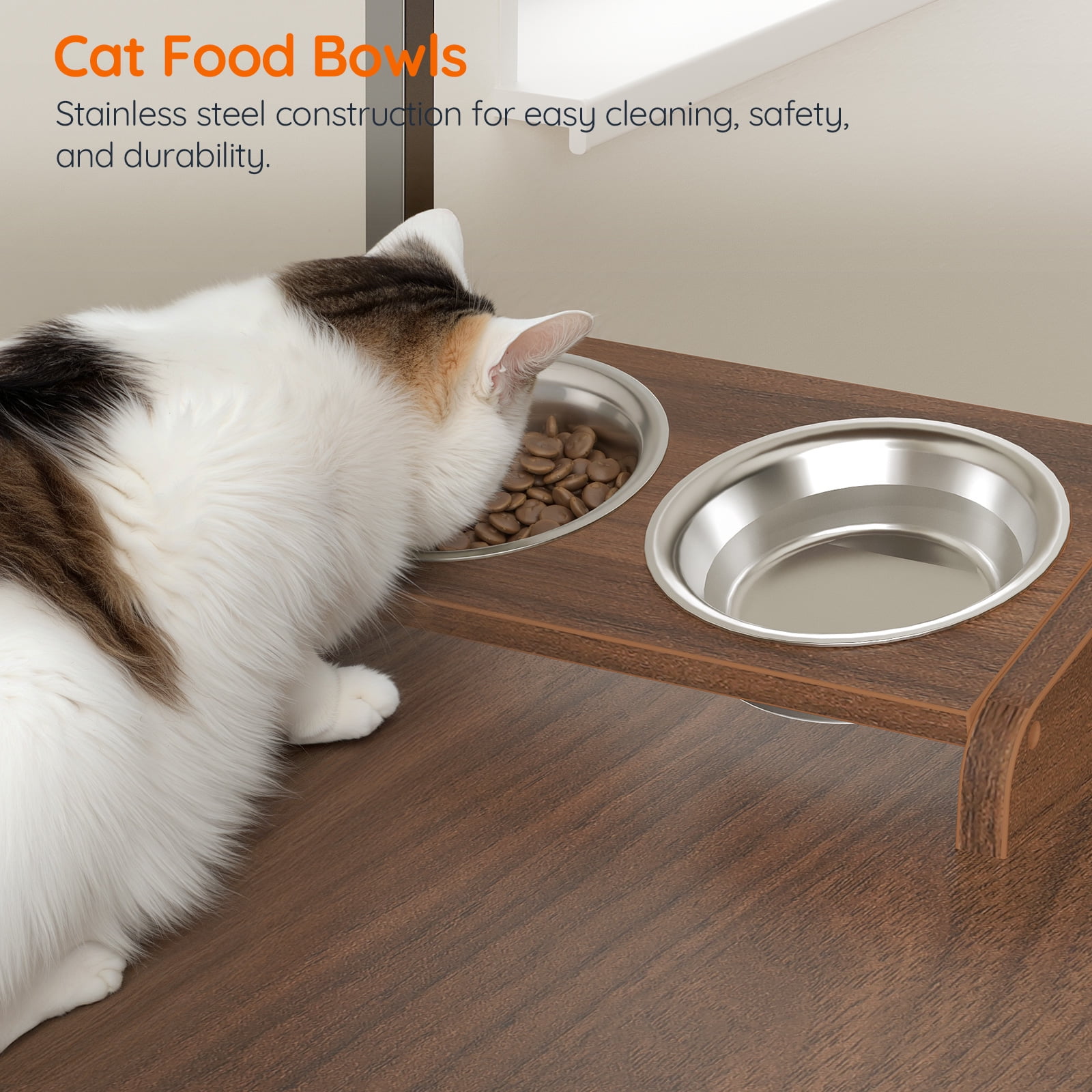 HOOBRO Cat Tree with Hidden Litter Box Enclosure & Scratching Mat, Walnut