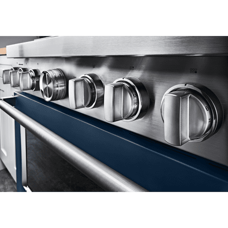 KitchenAid - 5.1 Cu. Ft. Freestanding Dual Fuel True Convection Range with Self-Cleaning - Ink blue