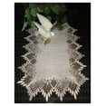 thumbnail image 4 of SET of TWO Doilies Dresser Scarf Neutral Earth Tones European Lace Place Mats, 4 of 6