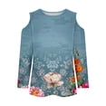 thumbnail image 5 of BangWanChi 3/4 Length Sleeve Womens Tops Women's Fashion Printed T-Shirt 3/4 Sleeves Blouse Round Neck Casual Tops, 5 of 5