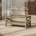thumbnail image 3 of HOMCOM Coffee Table with Wood Frame for Living Room, Gray, 3 of 8