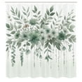 thumbnail image 2 of Ambesonne Sage Green Shower Curtain, Jungle Tones Wildfloral, 69"Wx84"L, Grey Teal Pale Cadet Blue, 2 of 4