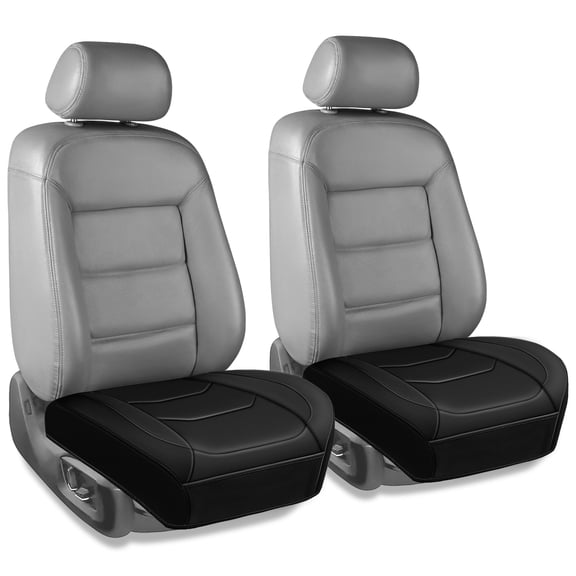 Car Grand Faux Leather Memory Foam Front Car Seat Cushion Set Waterproof Automotive Seat Covers Universal Fit for Suvs,Vans,Trucks Black