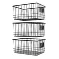 thumbnail image 6 of Oceanstar WBH1903 6.1x9.1x12.1 in Metal Wire Organizer Bin Basket with Card Holder, Black - Set of 3, 6 of 8