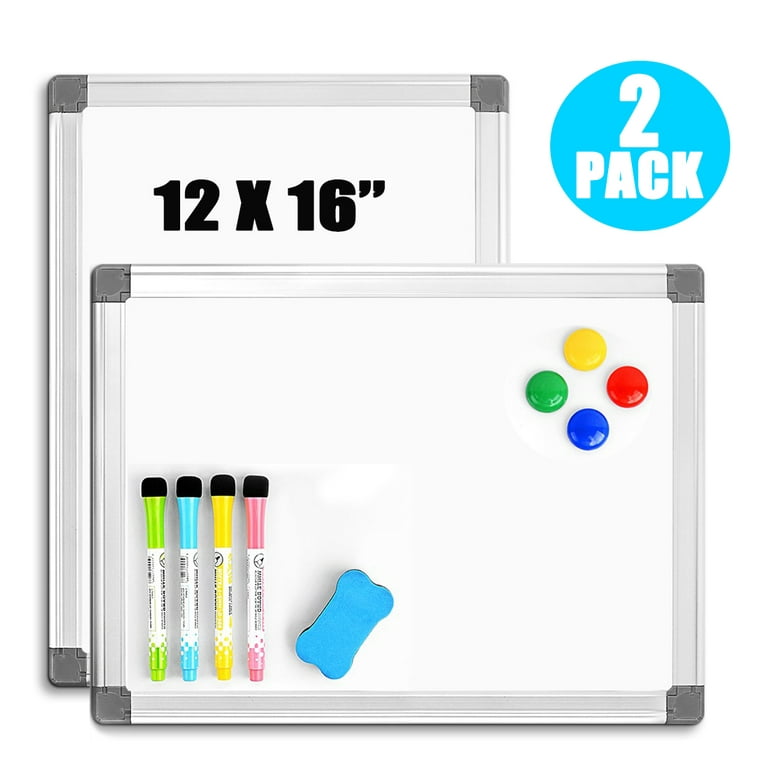  2 Pack 12 x 16 Inch Dry Erase Small Whiteboard