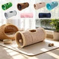thumbnail image 7 of Collapsible 19.7 Inch Cat Tunnel Toy with Crinkle Paper, Interactive Two-Way Suede Tube for Indoor Cats, Kittens, Coffee, 7 of 7