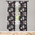 thumbnail image 3 of Ambesonne Vintage Curtains, Abstract Roses Peonies Plot, Pair of 28"x95", Mauve Taupe and Jade Green, 3 of 5