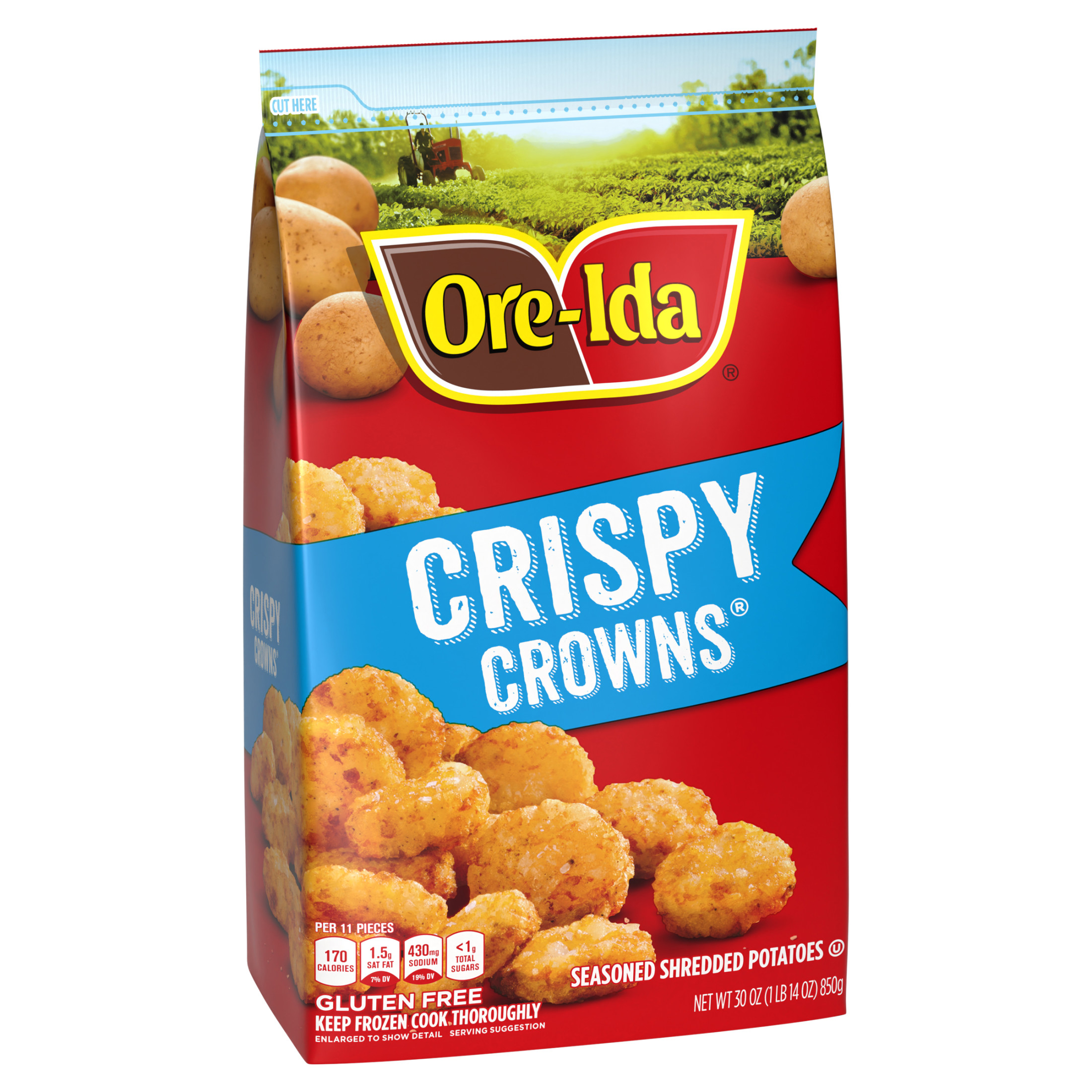 Ore-Ida Golden Crispy Potato Crowns, Seasoned Shredded Frozen Potatoes ...