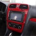 thumbnail image 3 of 2Pcs Red Carbon Fiber Center Vent Radio A/C Console Panel Cover for Golf 6 MK6 2008-2012 Decoration, 3 of 5