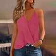 thumbnail image 2 of Hot days, bold styles Olyvenn Summer Hollow Out Wrap Sleeveless Camisole Fashion Vacation Loose Tank Top Holiday Shirt Casual Vest Women Going Out Tank Top Hot Pink XXL, 2 of 6