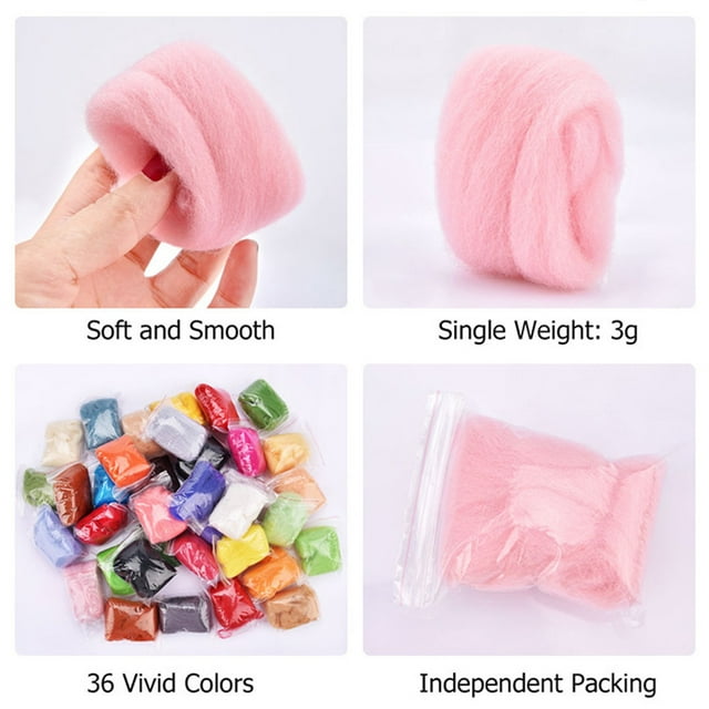 facefd Embroidery Felting Threads Handwork Needlework Doll Making Handicrafts DIY Yarn, 24 Colors